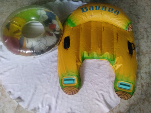 Flotadores Para Niños Rueda Y Banana Plástico 