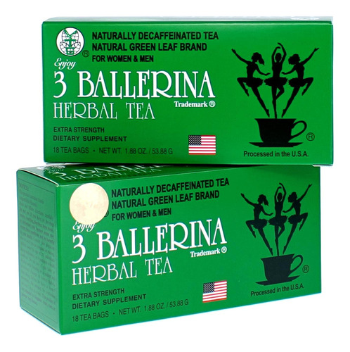 3 Ballerina Té Extra Fuerte, 18 Bolsas De Té, Bebida, 36 .