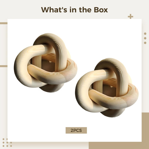 Cadena De Madera Decorativa Wooden Knot 2 Pcs 15 Cm Color