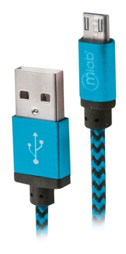 Mlab Cable Micro Usb Blindado Blue Color Azul