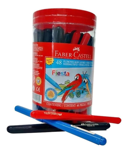 48 Plumones Marcadores Fiesta Faber Castell