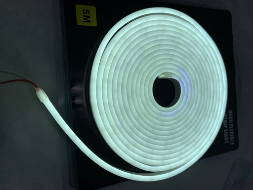 Tira Cable Luz Continua Tipo Neon 12v 40w 5m Blanco Auto R1