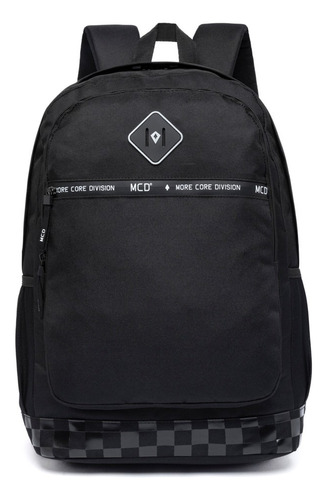 Mochila Faculdade Notebook Resistente Bolsa Escolar Grande Cor Preto Desenho Do Tecido Liso