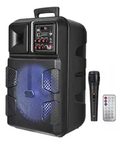 Comprar Parlante Bluetooth Portátil C\u002F Micrófono 12 Pulgadas con Display color Negro y luces de colores que se encienden