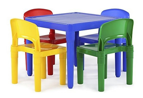 Tot Tutors Juego De Mesa Y 4 Sillas De Plastico Para Niños,