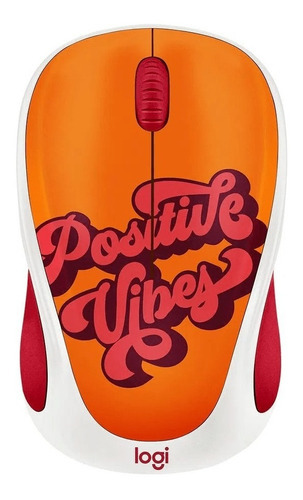 Mouse Logitech M317c - Inalámbrico - Usb - Positive Vibes Color Naranja