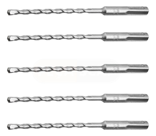 Kit 5 Brocas 6mm X 110mm Sds Plus Fura Concreto Pedra Vonder