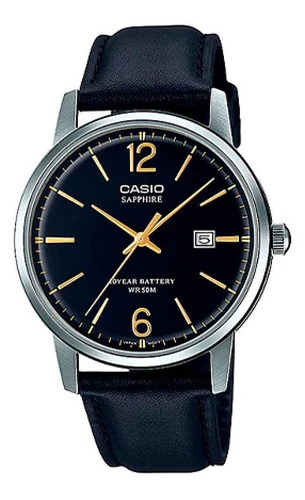 Reloj Casio Mts-110l-1avdf Hombre 100% Original Color De La Correa Negro Color Del Bisel Plateado Color Del Fondo Negro