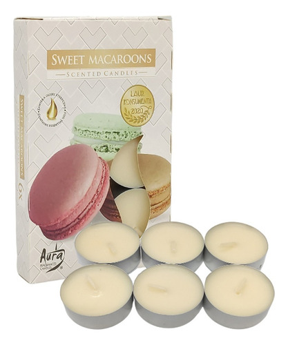 Vela Aromática Com 6 Unidades - Sweet Macaroons