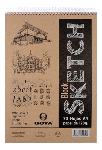 Block Dibujo Bocetos Sketch Goya A4 Serviciopapelero