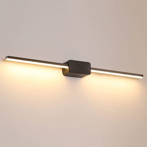 Lampara Led Moderna Espejo Baño Pared Negra Mate Sala