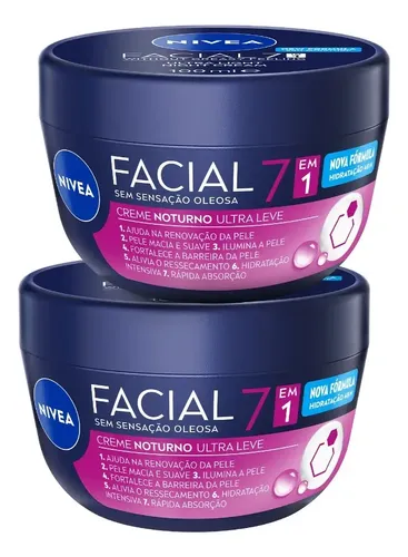 NIVEA KIT Creme Facial Noturno 7 em 1 100g - 2 Unidades