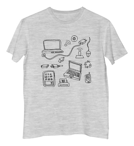 Remera Hombre Computadora Hardware Laptops Cable