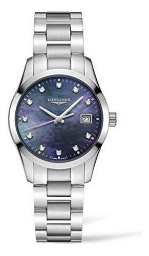 Longines Conquest Classic Black Mother Of Pearl Diamond Dial