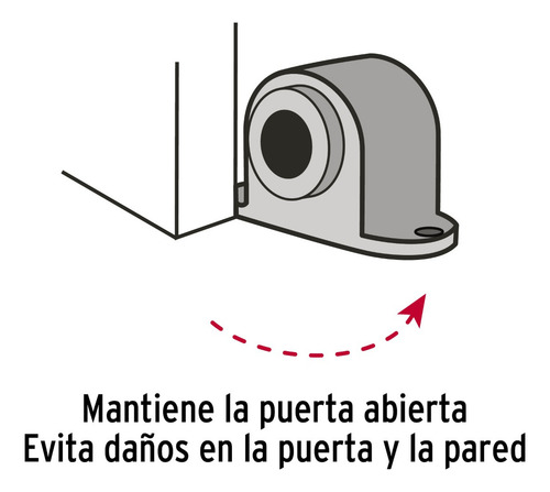 Tope P/puerta Magnético Acabado Cromo, Hermex