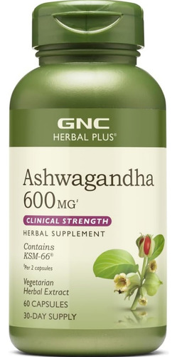Gnc Ashwagandha 600mg Ksm-66 - 60 Cápsulas