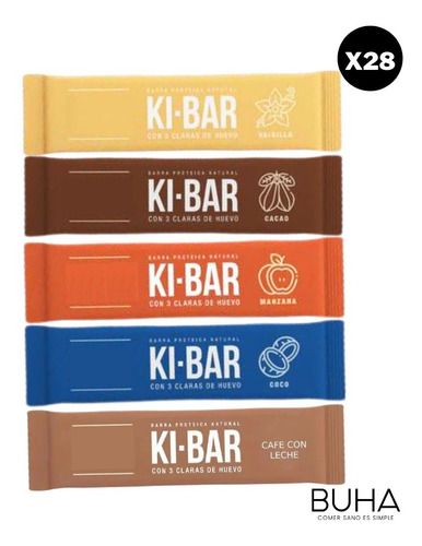 Ki Bar - Barritas Proteicas  - Pack X 28 Unidades - Variadas