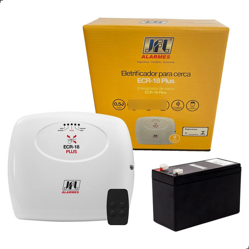 Central Para Cerca Elétrica Ecr-18 Plus Jfl Com Bateria 12v Cor Branco