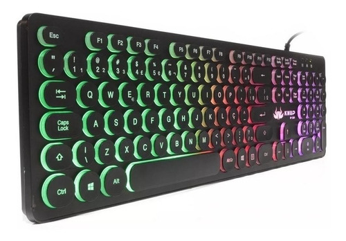 Imagem 3 de 4 de Teclado gamer Knup KP-2059 QWERTY português Brasil cor preto com luz RGB