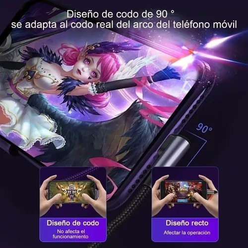 Cable Usb Tipo C A C Carga Rapida 100w Qc 5.0 Datos 2 Metro