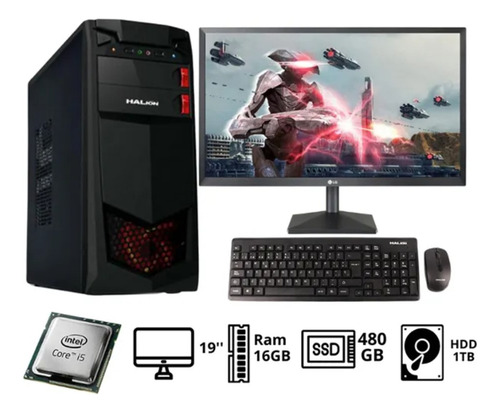 Computadora Pc Intel Core I5 16gb 1tb+480gb 19 Ccs100104