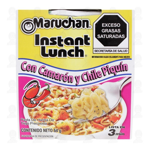 Caja Sopa Instantánea Maruchan Camarón Y Chile Piquín 12 Pz