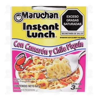 Caja Sopa Instantánea Maruchan Camarón Y Chile Piquín 12 Pz