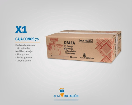 Imagen 4 de 10 de Cucurucho A R Para Helado Cono 70 2 Cajas
