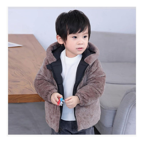 Chaquetas D Invierno Con Capucha Plumón De Felpa Niños Niña
