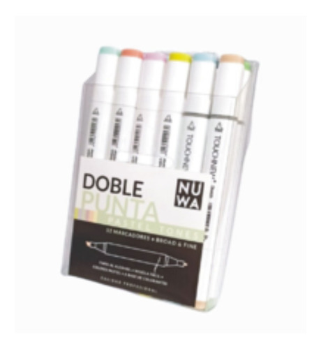 Imagen 4 de 4 de Marcadores Doble Punta Touch New De Nuwa X 12 U Color Pastel