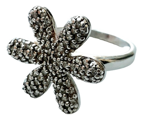 Anillo Plata 925 Flor Cubic Pave Anpl244 Italy Lucio Di