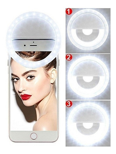 Imagen 2 de 5 de Aro Luz Led Selfie Ring Anillo Celular Tablet Recargable Usb