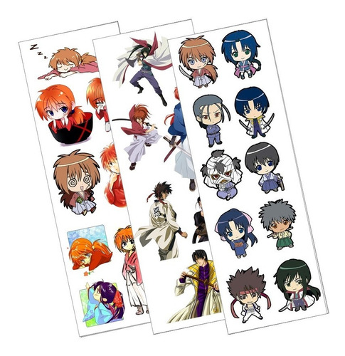 Plancha De Stickers De Anime De Rurouni Kenshin Kaoru Sanosu