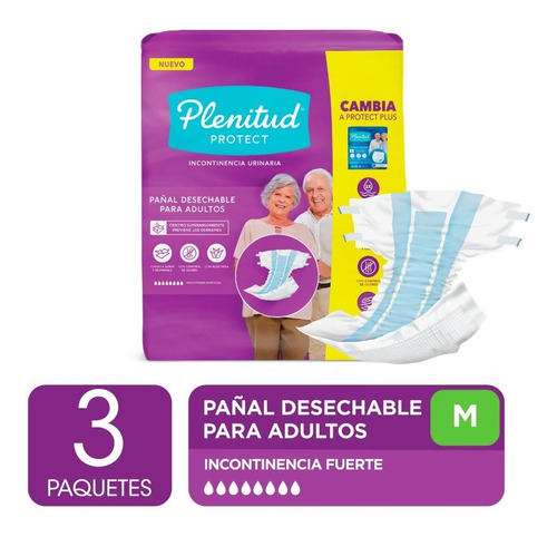 Imagen 2 de 3 de Plenitud Pañal Para Adultos Protect X 16 Pack X 3