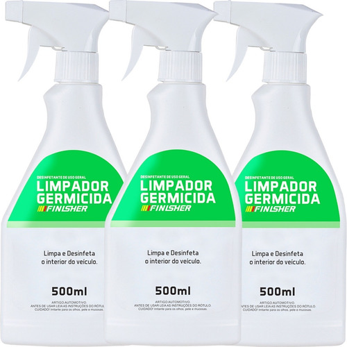 3 Limpador Germicida Bactericida Tira Odor Finisher 500ml
