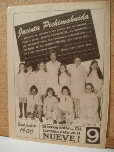 Recorte Clipping Publicidad Jacinta Pichimahuida 1970