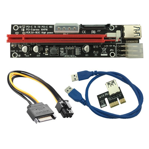 Cabo Riser Extensor Pci Express Mineração Bitcoin Usb 3.0