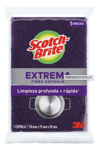 Fibra Esponja Extrema Fuerte 3m Scotch Brite - Pack X 30u