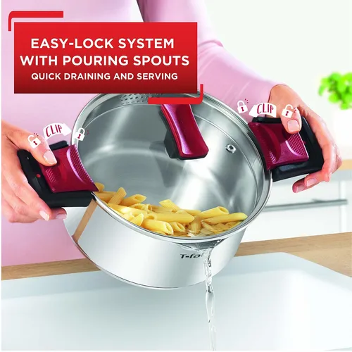 Acero Inoxidable Con Sistema Easylock Cook Clip, 5 Cua...