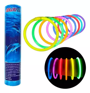 100 Pulseras Neón Fosforescente Glow Stick Fiestas Eventos