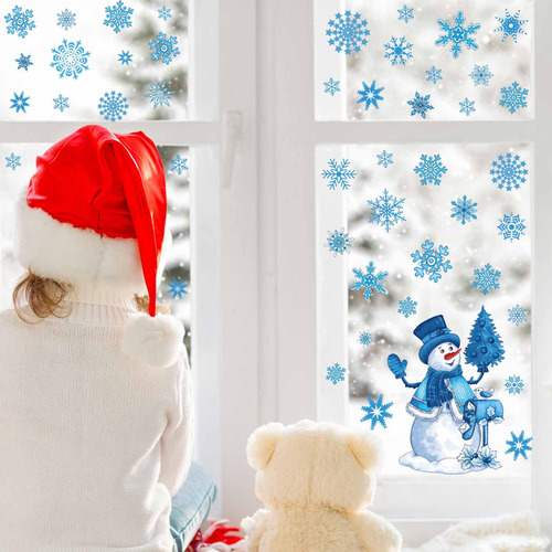 . Adornos Navideños For Ventanas, Pegatinas Coloridas Con