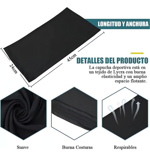 Mascarilla Deportiva Multifuncional Con Bandana 5 Piezas Negro Tamaño Uniforme