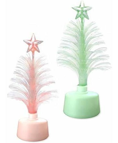 Banberry Diseños Fibra Óptica Árbol Set - 2 Pc Set Color Que