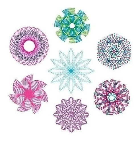 Imagen 3 de 4 de Regla Mandalas Espirógrafo Pack X10