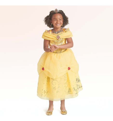 Disfraz Vestido Princesa Bella Disney Store Importado T4 Usa