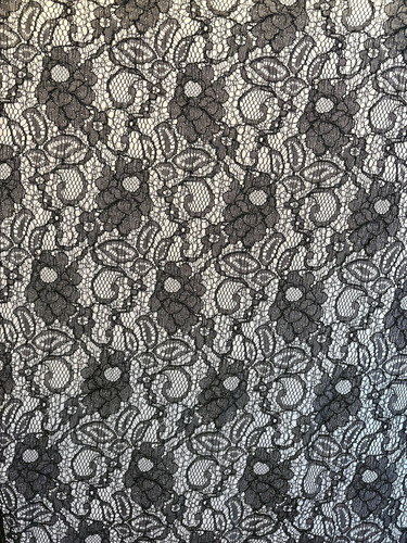 Tela Encaje Grueso Negro Por Metro Art 1022 Negro Art 1022