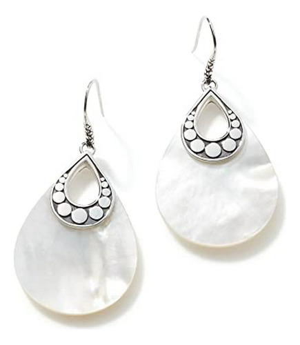 Pendientes John Hardy Con Madre Perla Blanca