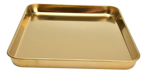 Bandeja De Placa Rectangular De Fondo Plano De Acero Inoxida