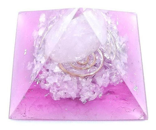 Orgonite Pirâmide Rosa Com Quartzo Rosa - Relacionamento
