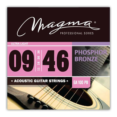 Encordado Guitarra Acustica Magma Phosph Broze .009 Ga100pb